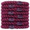 L. Erickson Grab & Go Pony - Burgundy Maroon - 8 Pack Ponytail Holder Hair Ties