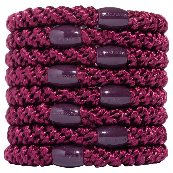 L. Erickson Grab & Go Pony - Burgundy Maroon - 8 Pack Ponytail Holder Hair Ties