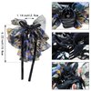 2 PACK Chiffon Floral Bowknot Hair Claw Clips, Big Bowknot Chiffon Spring Hairpins, Floral Ponytail Clip, French Style Hair Accessories for Women and Girls Party Wedding Daily Wear