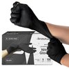 Disposable Black Nitrile Gloves Small 100 Count - Extra Thick 4.5 Mil - Powder and Latex Free Rubber Gloves - Surgical Medical Exam Gloves - Food Safe Cooking Gloves