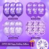 16th Birthday Balloons 24Pcs Purple Happy 16th Birthday Latex Balloons Confetti Balloons Purple Sweet 16th Birthday Party Decorations for Girls 16th Birthday Anniversary Party Supplies Decor 12 inches