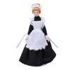 Tnfeeon Miniature Victorian Parlor Maid Doll Black Ceramic Doll Model Movable for Dollhouse Accessories