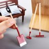 3Pcs/Set Miniature Garden Tools 1:12 Mini Shovels and Rake Farm Tools Fairy Garden Dollhouse Accessories Small Ornament Resin Model (Black)