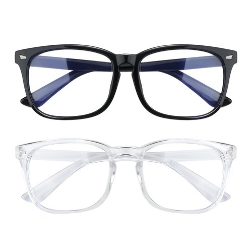 Blue Light Glasses for Women, 2 Pack Blue Light Glasses, Blue Light Glasses Men, Bluelight Glasses Womens, Fashion Square Blue Light Blocking Glasses, Clear Glasses, Computer Glasses, Gaming Glasses