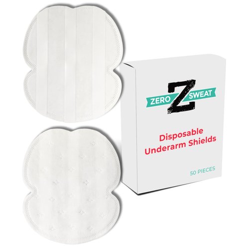 ZeroSweat Underarm Sweat Pads | Block Sweat w/Natural Disposable Absorbent Pads (50 Pads)