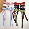 4 PCS Ribbon Hair Clips Bowknot With Long Tail,Bow Hair Clips,Hair Clips for Women with Bowknot Clips,Hair Bows for Women Ribbon for Hair Barrettes Bow clips(Black, Cream White, Pink, Wine Red)
