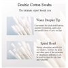 Cotton Swabs 800 Pieces, Double Precision Tips with Paper Stick, 4 Packs of 200 Pieces (Pointed+Spiral Head)