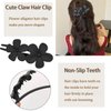 Mdscve 5Pcs Flower Flat Hair Clips for Women Matte Flat Hair Claw French Alligator Clips Non-Slip Cute Duck Billed Flat Claw Clips for Thick Hair for Girls