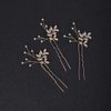 Jumwrit Bride Pearl Crystal Hair Pins Wedding Hair Pins for Bridesmaids Handmade Pearl Hair Pins 3Pcs Bridal Leaf Headpieces Wedding Hair Accessories for Women Girls（Gold）