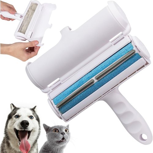 Reusable Pet Hair Remover Roller for Dog and Cat Fur – Lint Remover for Furniture, Couch, Carpet, Bedding, Car Seats – No Adhesive, Eco-Friendly, Easy Clean Pet Hair Roller