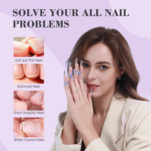 Saviland Long Coffin Soft Gel Nails Tips Kit – 500PCS Full Cover Nails Tips Gel x Nails Clear Fake Nails Tips Nail Repair Nail Extension False Gel Nails Tips Manicure Starter Kit for Nail Art
