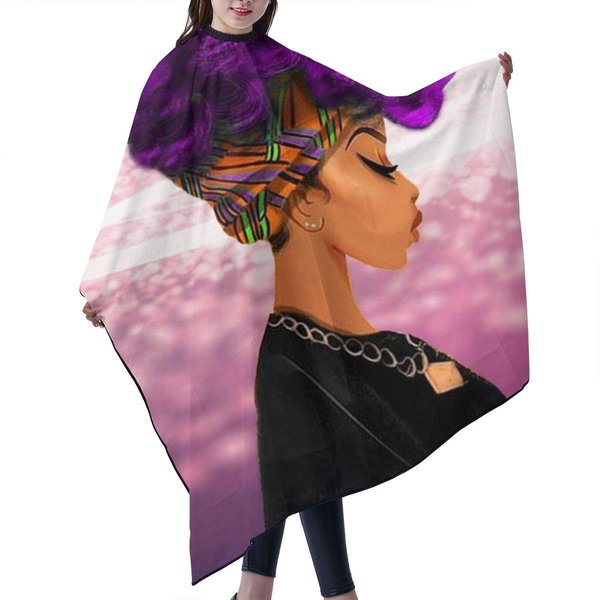 Black Woman Barber Cape Haircut Capes Salon Hair Cutting Capes Personalized Apron Hairstylist Hairdressing Cape 55 X 66 in