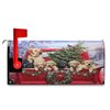 Christmas Red Truck Golden Retriever Dog Magnetic Mailbox Cover Standard 21 X 18 in Winter Snowflake Xmas Tree Snowman Mail Box Covers Decals Wraps Post Box Outdoor Decorations
