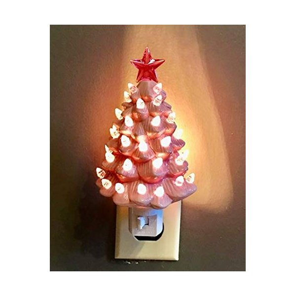 Decorative Ceramic Christmas Tree Night - Pink
