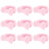 WHAVEL 9 Pack Pink Spa Headband for Washing Face, Makeup Headband Skincare Face Wash Headband Facial Headband Soft Fluffy Headband Bachelorette Spa Party Favors (C. Pink)