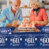 Blue 60th Birthday Decorations for Men Navy Blue Silver Happy 60th Birthday Tableware Set Include Happy 60th Birthday Plates Napkins Tablecloth for 60th Birthday Anniversary Party Decorations Supplies