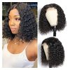 Bob Wigs Human Hair Culry Wave Bob wigs 13×4×1TPart 180% Density 12Inch Lace Frontal Wigs Human Hair Natural Black Color Curly Wave Short Bob Wigs Human Hair with Natural Hairline for Black Women