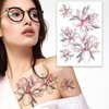 Cerlaza Temporary Tattoos for Women Adults, Flower Fake Semi Permanent Long Lasting Tattoo Stickers, Henna Body Leg Makeup Waterproof Realistic Tattoos Kit-32 Styles on 8 Sheets