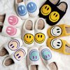 dubuto Smile Face Slippers for Girls Boys, Cute Soft Plush Anti-slip House Kids Girls Slippers with Memory Foam Warmth Cartoon Happy face Shoes for Indoor Outdoor