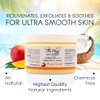 The Keys Salt Scrub Premium Exfoliating Sea Salt Body Skin Scrubs - Made with Pure Florida Sea Salt and Organic Coconut Oil + Wooden Spoon (Mango Coconut, 12 oz)