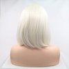 xiweiya Short White Blonde Wigs Blonde Platinum Synthetic Lace Front Wig 13x3 Lace Wig Glueless Soft Wigs Natural Hairline Wig Heat Resistant Hair 180% Density Wigs for Women 14inch