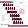Glamnetic Press On Nails - Berry Maroon | Opaque Dark Red Maroon Short Round False Nails, Reusable Stick On Fake Nails with Glue | Salon Quality | 12 Sizes - 30 Nail Kit
