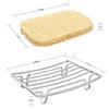 GUUKAR Bar Soap Dish Holder for Shower Bathroom Stainless Steel Rust Proof Self Draining with Beige Soap Saver Pad