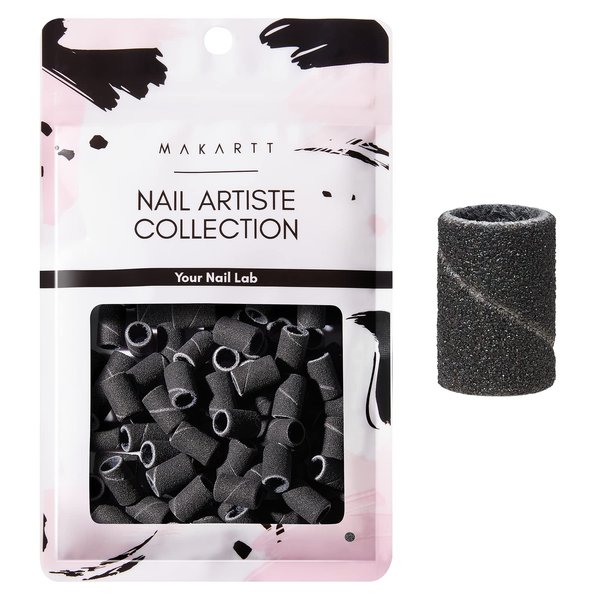 Makartt Sanding Bands for Nail Drill, 100 Pcs #240 Fine Grits Nail File Sanding Bands For Drill Bits, Nail Prep Smooth Polish, Upgrade Thicker Durable Sanding Drill Bit For Acrylic Nails Gel, Black