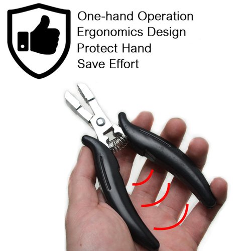 Jozlynn Fusion Bond Crusher Tool For Micro Nano Ring Hair Extensions opener and Removal Tool Professional Hair Extension Tool Black (Black)