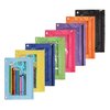 Zippered Binder Fabric Pencil Pouch 3 Rings with Clear Window for School Classroom Organizers 8 Pack (Multicolor)