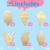 Ice Cream Party Favors - 12 PCS Ice Cream Craft Kits Party Supplies - Ice Cream Wooden Painting Kit for Kids with Bubble Wand - Popsicles Pinata Birthday Goodie Bags Gifts Prizes Girls Boys