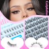 calphdair Natural Lash Clusters with Bottom Lashes DIY Wispy Cluster Eyelash Extensions C Curl Individual Lashes 11-13mm Short Eyelash Clusters Manga Cluster Lashes with Bottom Lash Extension 164pcs