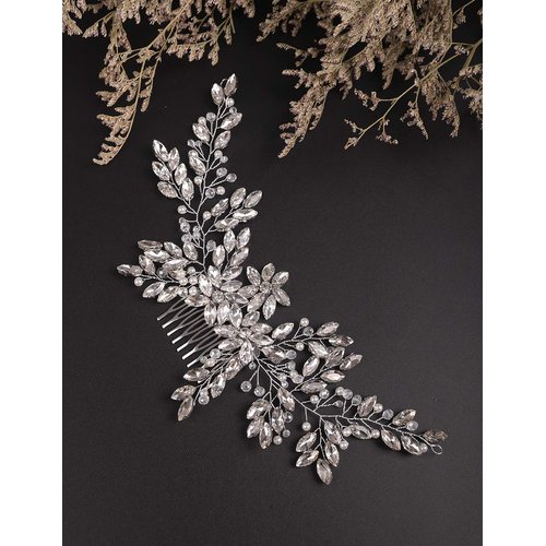 BERYUAN Rhinestone Crystal Flower Bridal Hair Comb Bridal Headpieces for Wedding Bridal Headpiece Wedding Headpiece for Bride for Women Girls