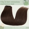 Clip in Hair Extensions Human Hair Full Head 8 Pieces 18 Clips 100% Real Silky Human Hair 22"-110g Medium Brown (#4)