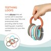 Silicone Teether Links, 6 Packs Baby Teether Ring Links Attach Baby Toys to Strollers or Carrier Seat