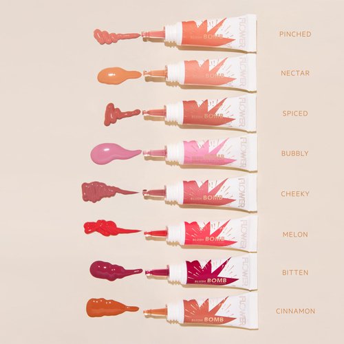 FLOWER Beauty By Drew Barrymore Liquid Blush Makeup Bomb Color Drops -Silky Lightweight Formula + Gel Cream Blush for Cheeks - Radiant + Glossy Finish - Buildable + Lightweight Formula - Cruelty-Free + Vegan (Spiced)