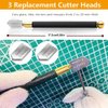 Glass Cutters Tool for Thick Glass Mirror Tile Mosaic Cutting 2-20mm Cutting Range- Glass Cutting Tool Kit with 3 Professional Carbide Tip and Automatic Oil System