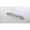 Generic Silver metal blue iridescent stone and leaf alligator hair claw clip clamp