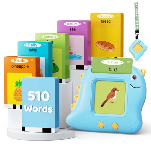 510 Sight Words LAYCOL Talking Flash Cards Toddler Learning Toys 2 3 4 5 Year Old Girls & Boys B'day Gift,Sensory Toys Autistic Toddlers,Montessori Toys,Speech Therapy Materials(Blue)，Blue113*92*23MM