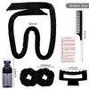 Heatless Curlers to Sleep in Heatless Curling Rod Headband For Long Hair Overnight No Heat Curls For Women velvet Hair Rollers, Bottle, Hair Clips, Scrunchie, Rat-tail Comb, 6 Pieces Set (Black)