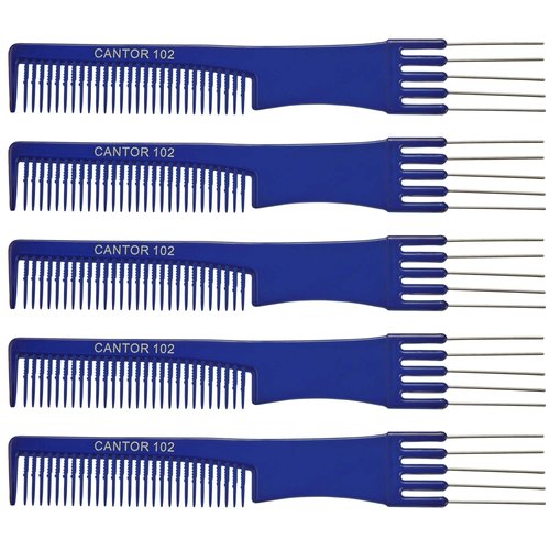 Lift Teasing Comb and Hair Pick – 5 Pack, Five Stainless Still Lifts - Chemical and Heat Resistant Detangler Styling Comb – Anti Static Comb For All Hair Types – By Cantor
