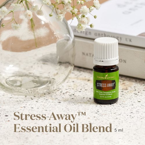 Young Living Stress Away Essential Oil Blend 5ml - Calming and Soothing Aromatherapy with Lime, Cedarwood, Vanilla, and Lavender - Perfect for Relaxation and Stress Relief On-The-Go