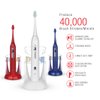 Pursonic S430 SmartSeries Electronic Power Rechargeable Sonic Toothbrush with 40,000 Strokes Per Minute, 12 Brush Heads Included (White)