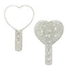 LOPURO Sparkling Rhinestone Heart Shaped Handheld Mirror, Rhinestone Handheld Heart Mirror Bling Glitter Cute Cosmetic Hand Mirror with Handle Portable Makeup Mirror for Women Girls Travel