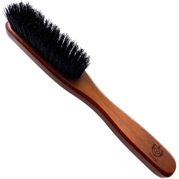 Murai by Giorgio GM5F Firm Boar Bristle Hair Brush for Men - Travel Soft Bristle Hair Brush From the Murai Beard Kit for Men - The Refined Boar Bristle Brush for Mens Skin Care and Mens Grooming