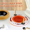 Toilet Flange with Wax Ring for Toilets, Toilet Flange Repair Kit for 4" and 5" Drain Pipe, Extra Wax Rings New Installation, Toilet Replacement Kit with Washers & Bolts for Plumbing Below Floor
