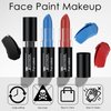 FREEORR 3 Colors Face Body Paint Stick, Eye Black Baseball Sticks Face Paint for Baseball/Football/Halloween Accessories Vampire/Joker/Clown Makeup Cream Face& Body Paint Easy to Blend-Blue/Black/Red