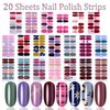 SILPECWEE 20 Sheets Glitter Nail Polish Strips Nail Stickers Full Nail Wraps for Women Adhesive Nail Polish Stickers Gel Sticker Nails with 1pc Nail File