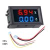 2PCs Voltage Current Tester,Compatible for 0.28" Digital Voltmeter Ammeter DC 100V 10A Dual LED Meter - 3-Bit Blue/Red Display with Connection Wires.