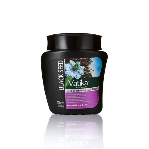 Dabur Vatika Naturals Hair Mask - Deep Conditioning Revitalizer with Natural Ingredients - Enhances Hair Texture & Shine - Promotes Strong, Silky, and Manageable Hair - Enriched with Blackseed (500g)